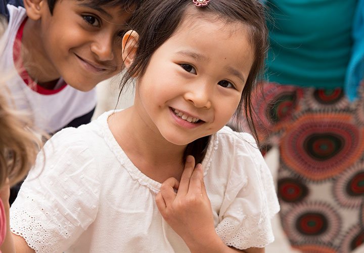 Asian Child with Friends